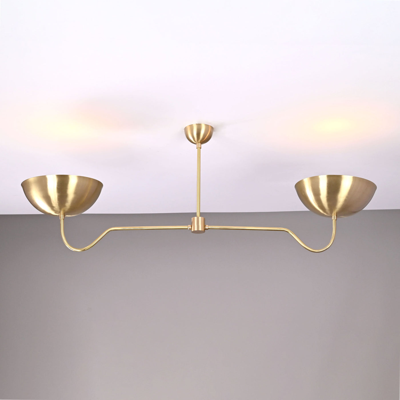 Barcelona Discus  -  Uplifting Brass Chandelier - 2 Lights - 32328