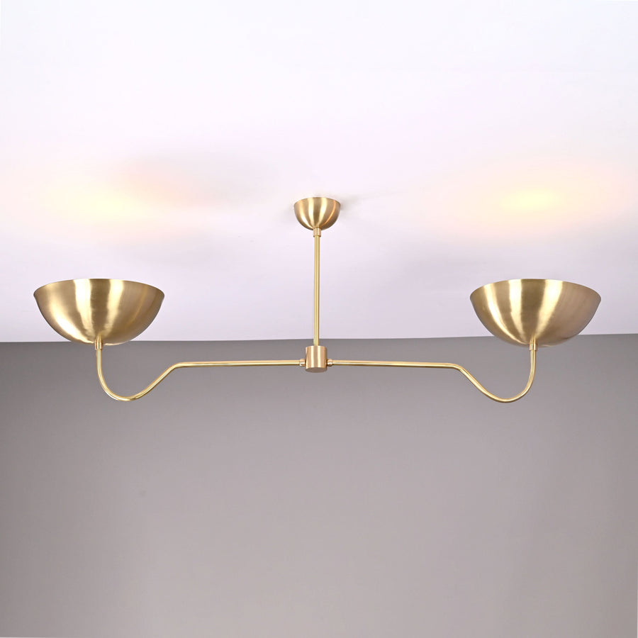 Barcelona Discus  -  Uplifting Brass Chandelier - 2 Lights - 32328