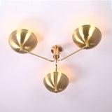 Oslo Discus  - Flush Mount Uplifting Brass Chandelier - 3 Lights - 32333