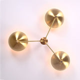 Oslo Discus  - Flush Mount Uplifting Brass Chandelier - 3 Lights - 32333