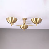 Oslo Discus  - Flush Mount Uplifting Brass Chandelier - 3 Lights - 32333