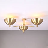 Oslo Discus  - Flush Mount Uplifting Brass Chandelier - 3 Lights - 32333
