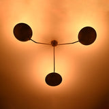 Prague Discus  - Flush Mount Uplifting Mid-century Chandelier - 3 Lights - 32334