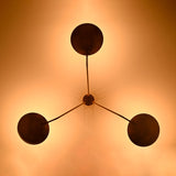 Prague Discus  - Flush Mount Uplifting Mid-century Chandelier - 3 Lights - 32334