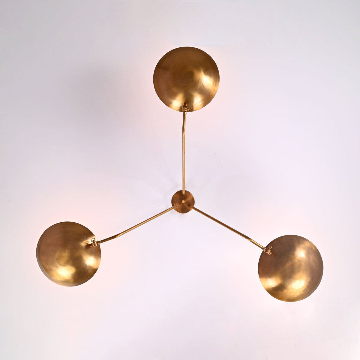 Prague Discus  - Flush Mount Uplifting Mid-century Chandelier - 3 Lights - 32334