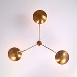 Prague Discus  - Flush Mount Uplifting Mid-century Chandelier - 3 Lights - 32334