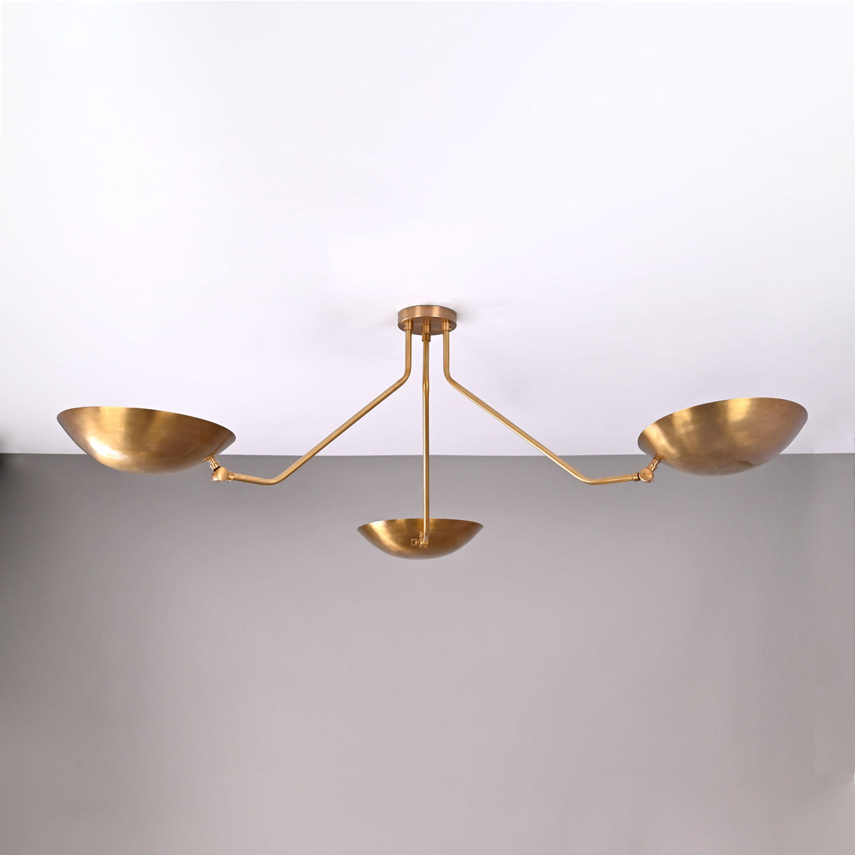 Prague Discus  - Flush Mount Uplifting Mid-century Chandelier - 3 Lights - 32334
