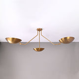 Prague Discus  - Flush Mount Uplifting Mid-century Chandelier - 3 Lights - 32334