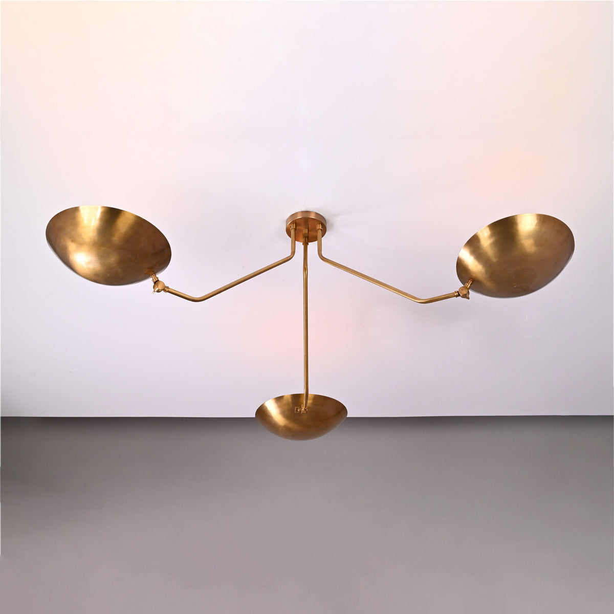 Prague Discus  - Flush Mount Uplifting Mid-century Chandelier - 3 Lights - 32334