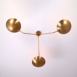 Prague Discus  - Flush Mount Uplifting Mid-century Chandelier - 3 Lights - 32334