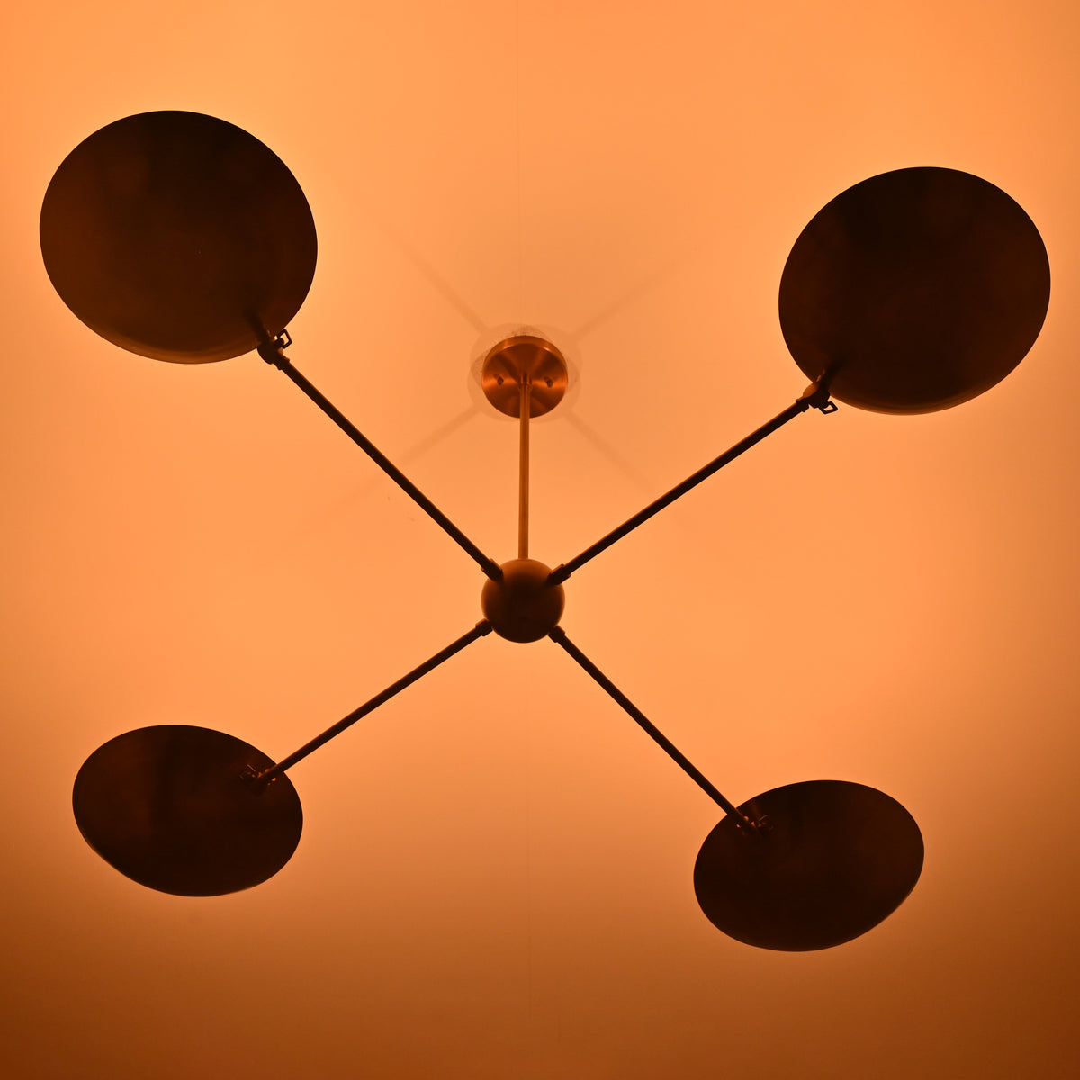 Paris Discus  -  Uplifting Pendant Chandelier - 4 Lights - 32337