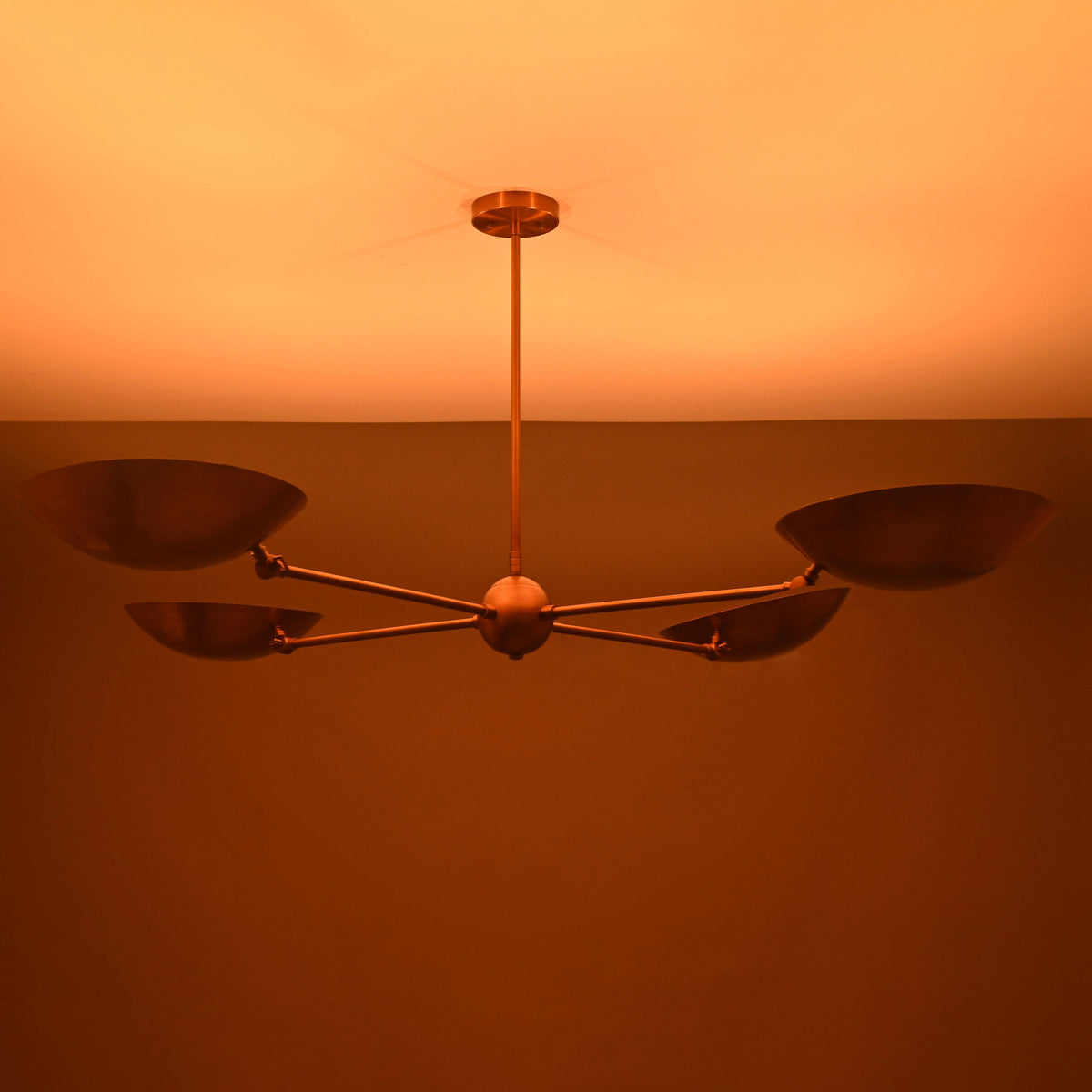 Paris Discus  -  Uplifting Pendant Chandelier - 4 Lights - 32337