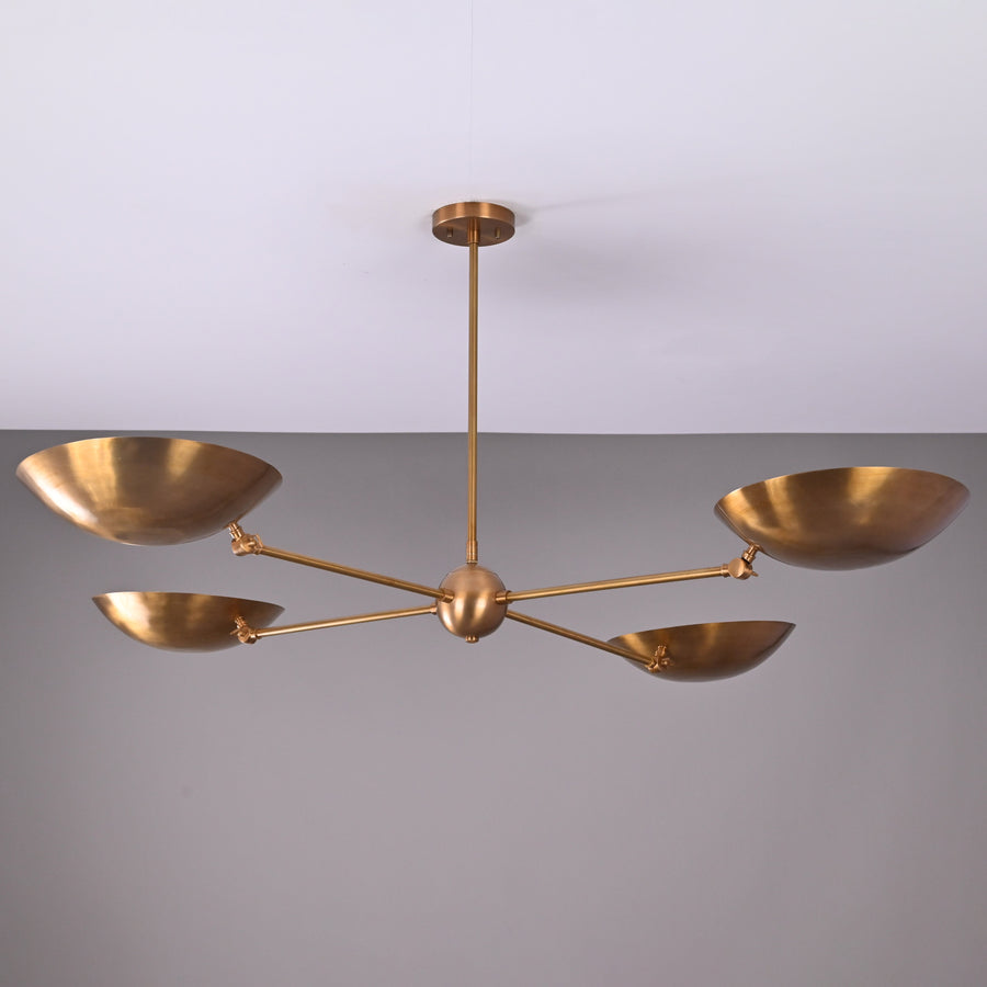 Paris Discus  -  Uplifting Pendant Chandelier - 4 Lights - 32337