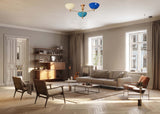 Kyoto Discus  - Flush Mount Uplifting Pendant Chandelier - 3 Lights - 32339