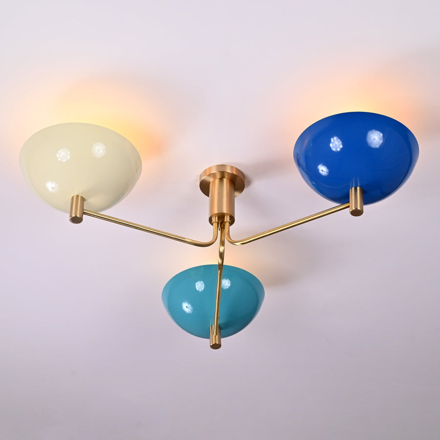 Kyoto Discus  - Flush Mount Uplifting Pendant Chandelier - 3 Lights - 32339
