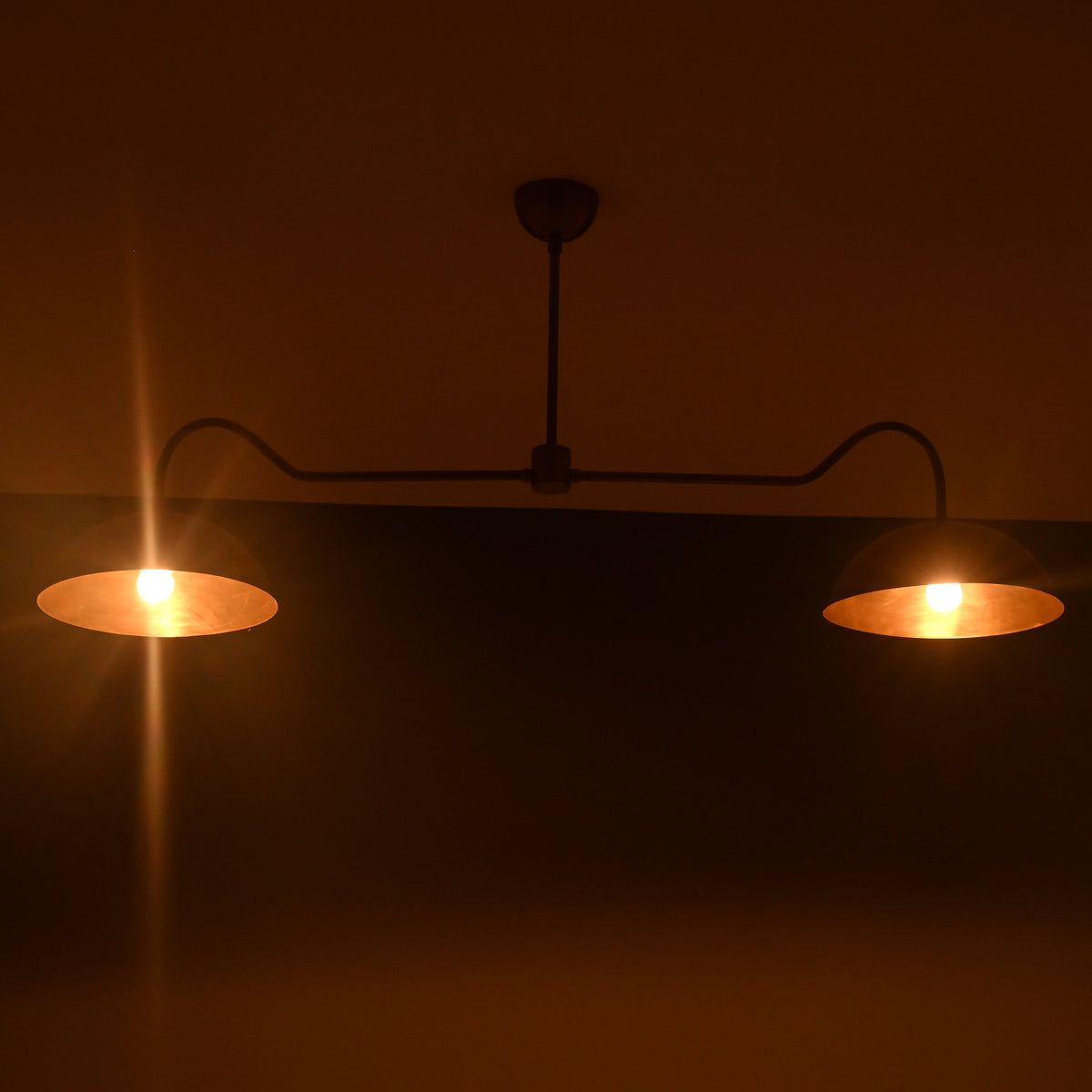 Paris Discus - Brass Chandelier - 2 Lights - 32342