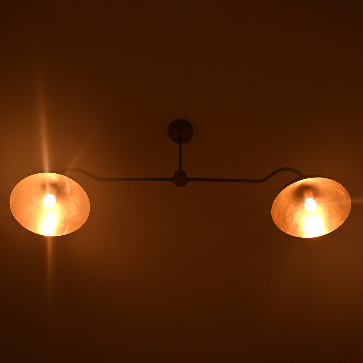 Paris Discus - Brass Chandelier - 2 Lights - 32342
