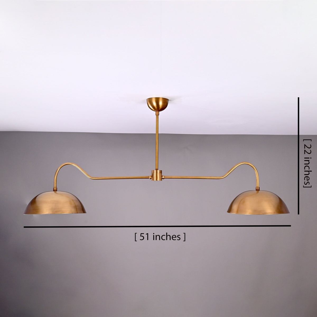 Paris Discus - Brass Chandelier - 2 Lights - 32342