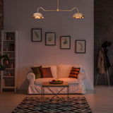 Paris Discus - Brass Chandelier - 2 Lights - 32342
