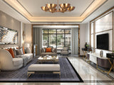 Vienna Discus  -  Uplifting Brass Chandelier - 5 Lights -32350