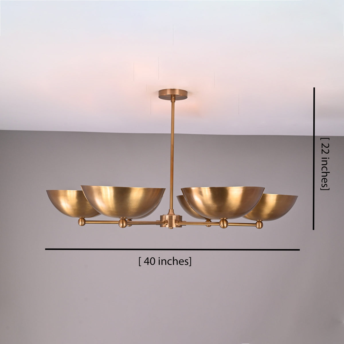 Vienna Discus  -  Uplifting Brass Chandelier - 5 Lights -32350