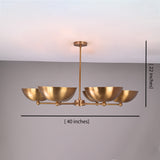 Vienna Discus  -  Uplifting Brass Chandelier - 5 Lights -32350