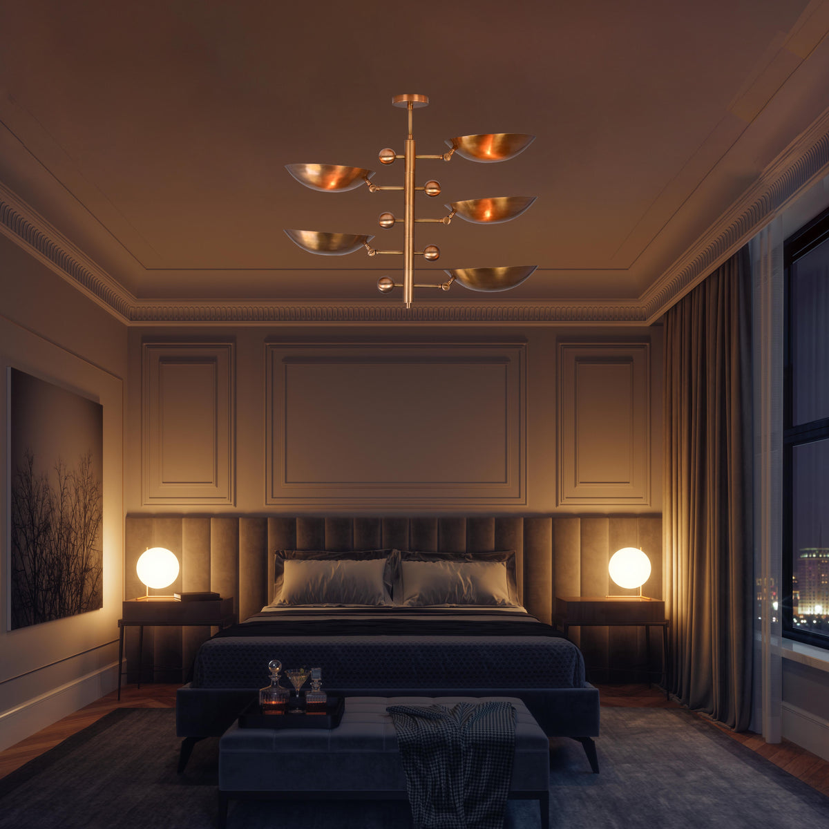 Zurich Ortbital  -  Uplifting Ceiling Chandelier - 5 Lights - 32356