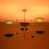 Lisbon Ortbital  -  Uplifting Brass Chandelier - 6 Lights - 32375