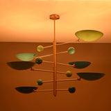 Lisbon Ortbital  -  Uplifting Brass Chandelier - 6 Lights - 32375