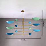 Lisbon Ortbital  -  Uplifting Brass Chandelier - 6 Lights - 32375