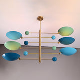 Lisbon Ortbital  -  Uplifting Brass Chandelier - 6 Lights - 32375