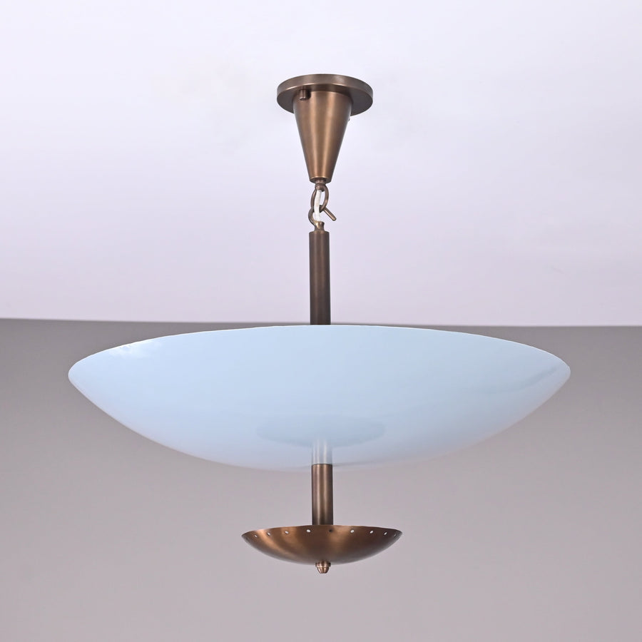 Tokyo Discus  -  Uplifting Brass Chandelier - 5 Lights - 32381