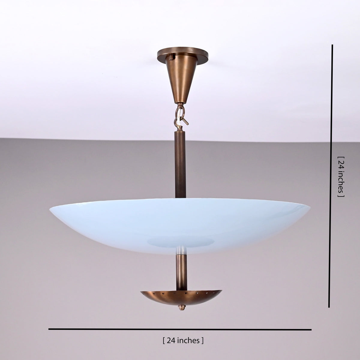 Tokyo Discus  -  Uplifting Brass Chandelier - 5 Lights - 32381
