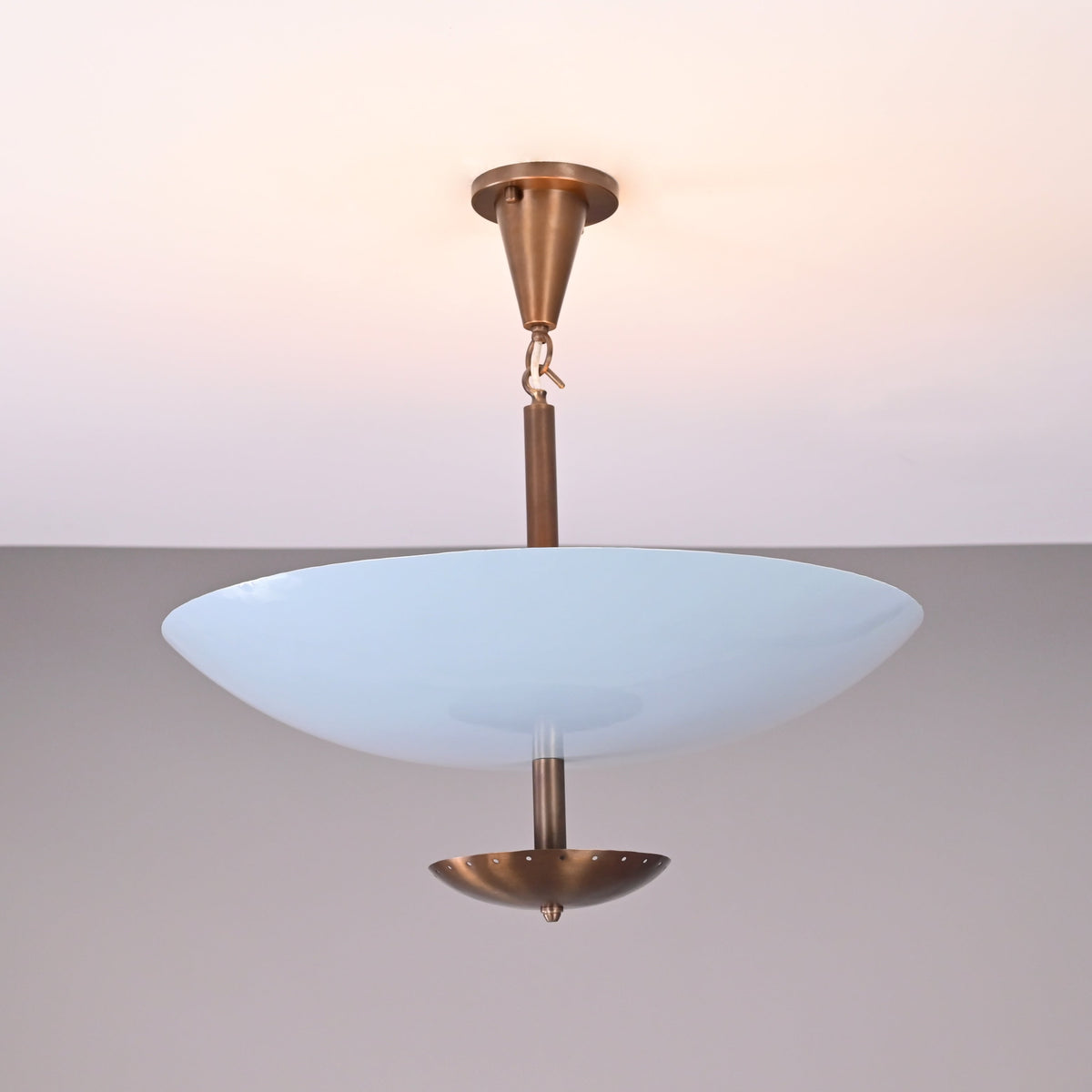 Tokyo Discus  -  Uplifting Brass Chandelier - 5 Lights - 32381