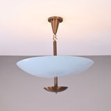 Tokyo Discus  -  Uplifting Brass Chandelier - 5 Lights - 32381