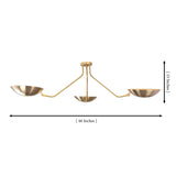 Verona Dish Trio Chandelier dimension image showing 46 inch width and 15 inch overall height.