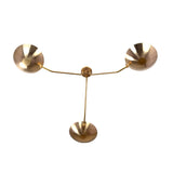 Verona Dish Trio Chandelier top angle view showing circular canopy, extended arms, and three dish shades.