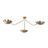 Verona Dish Trio Chandelier front product view featuring three open bowl shades and balanced curved arms.