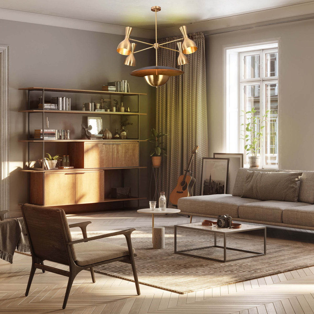 Stockholm Pivot - Diabolo Mid-century Chandelier - 11 Lights - 32383