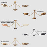 Havana Discus  - Flush Mount Uplifting Brass Chandelier - 3 Lights - 32385