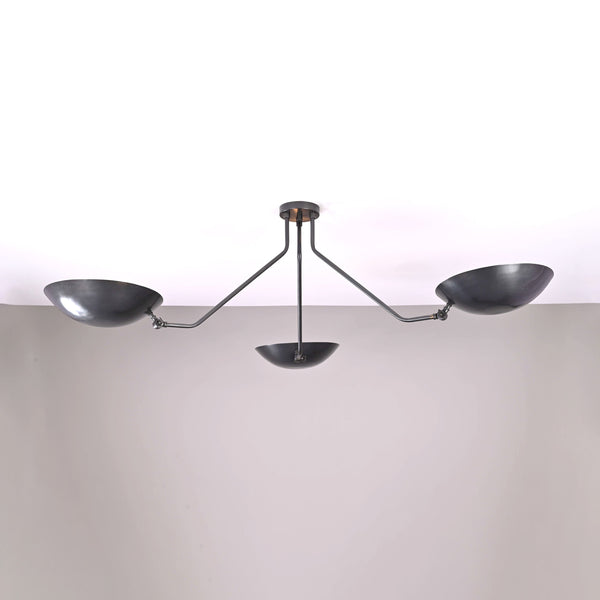 Havana Discus  - Flush Mount Uplifting Brass Chandelier - 3 Lights - 32385