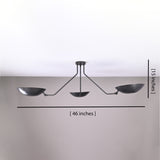 Havana Discus  - Flush Mount Uplifting Brass Chandelier - 3 Lights - 32385