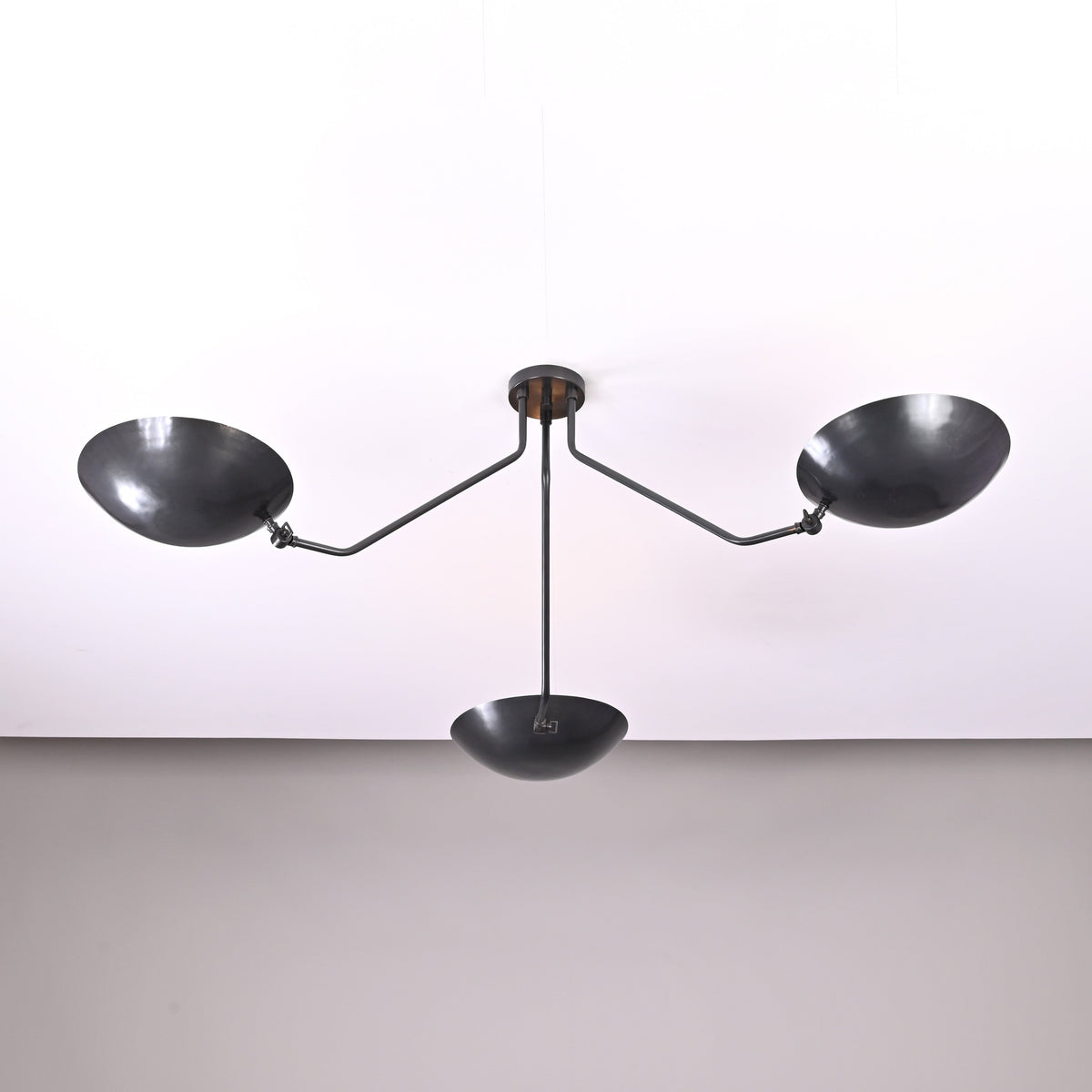 Havana Discus  - Flush Mount Uplifting Brass Chandelier - 3 Lights - 32385