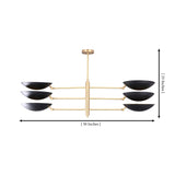 Milan Disc Linear Chandelier dimension image showing 50 inch width and 25 inch overall height.