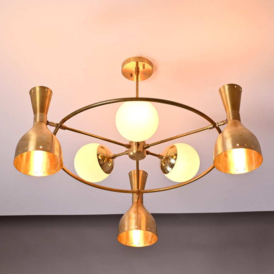 Kyoto Pivot - Diabolo Mid-century Chandelier - 9 Lights - 32395