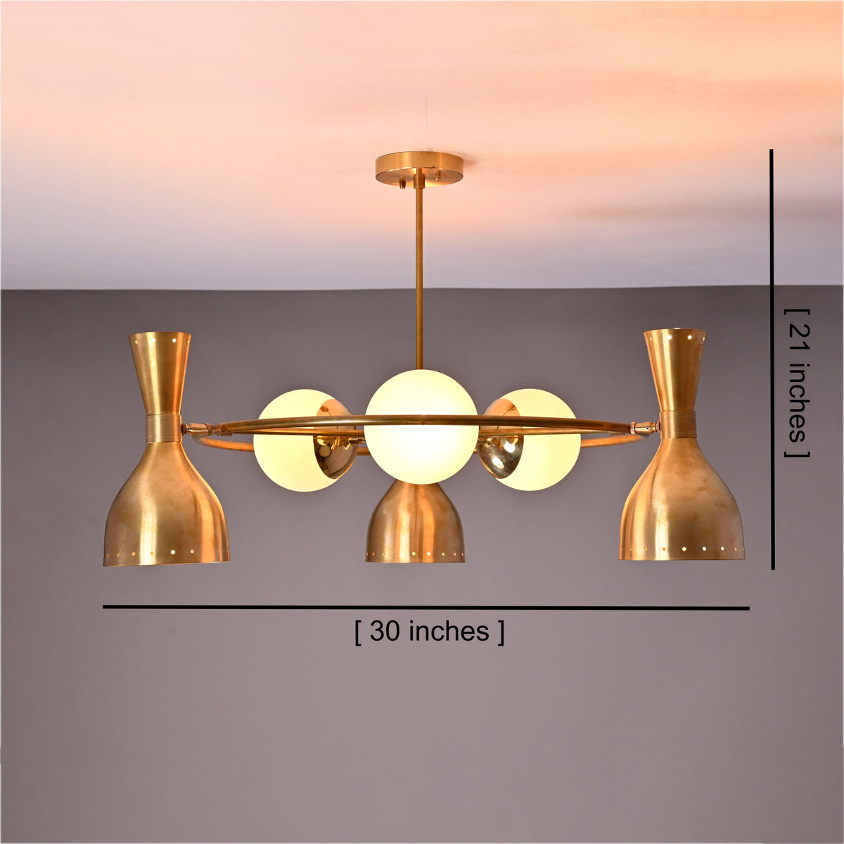 Kyoto Pivot - Diabolo Mid-century Chandelier - 9 Lights - 32395