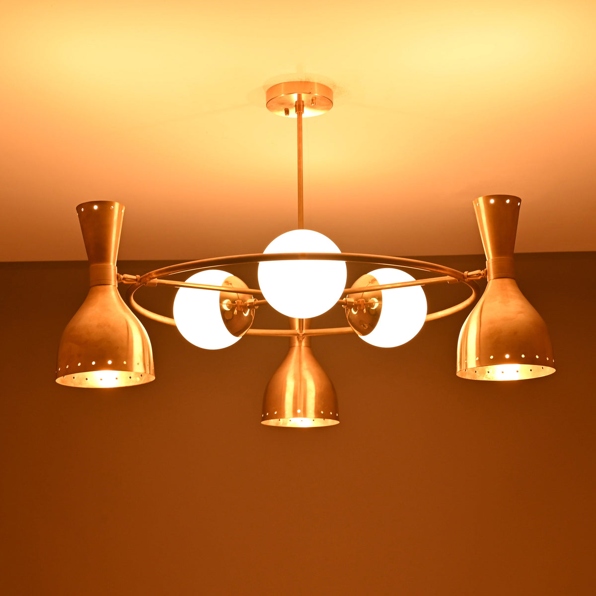 Kyoto Pivot - Diabolo Mid-century Chandelier - 9 Lights - 32395