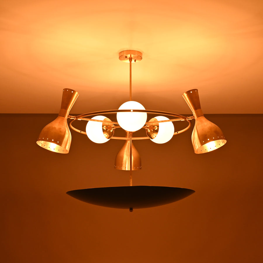 Prague Pivot - Diabolo Brass Chandelier - 14 Lights - 32397