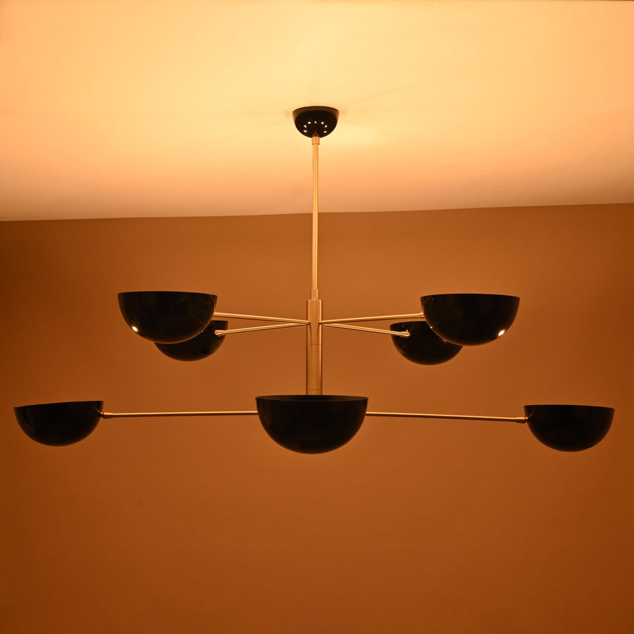 Cairo Discus  -  Uplifting Mid-century Chandelier - 8 Lights - 32443