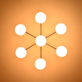 Berlin Halo - Flush Mount Brass Chandelier - 7 Lights - 32467
